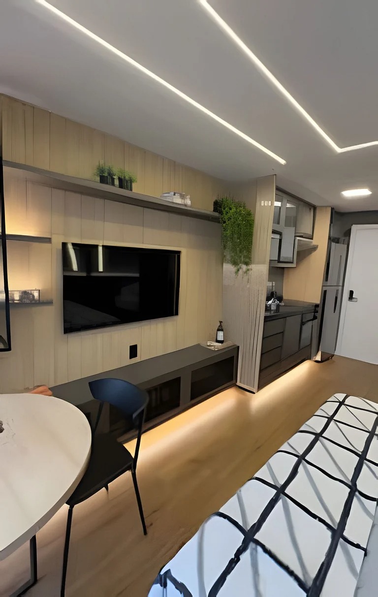 Flat Santa Cecília — Cozinha com armários