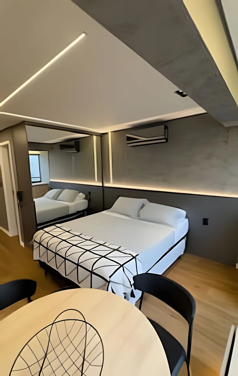 Flat Santa Cecília — Varanda com vista da cidade